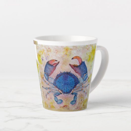 Coastal Blue Crab Latte Mug Milchtasse (Rechte Ecke)