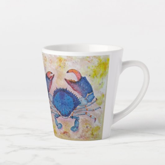 Coastal Blue Crab Latte Mug Milchtasse (Rechts)