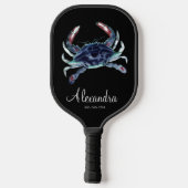 Coastal Blue Crab Monogram Name Pickleball Paddel Pickleball Schläger (Rückseite)