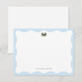 Coastal Blue Crab Personalized Stationery Mitteilungskarte (Vorne/Hinten)
