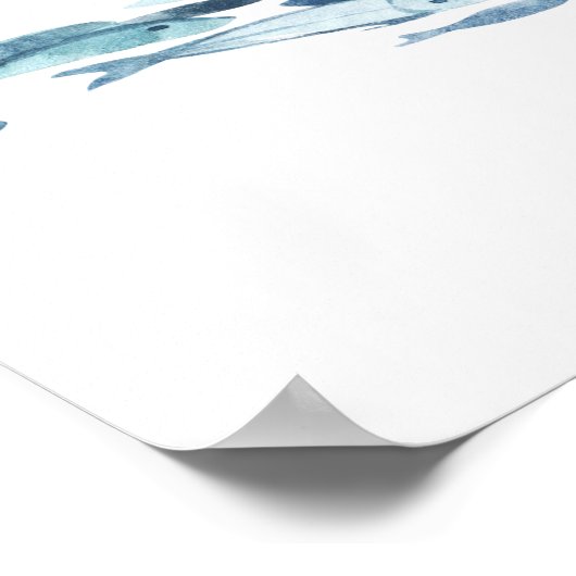 Coastal Blue Fish Probe Abendessen Willkommenszeic Poster (Ecke)