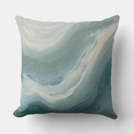 Coastal Blue Green White Ocean Beach Waves Design Kissen