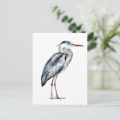 Coastal Blue Heron Bird Postkarte (Stehend Vorderseite)