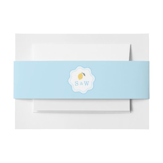 Coastal Blue Lemon Amalfi Wedding Belly Band (Vorderseite Beispiel)