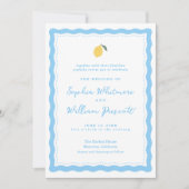 Coastal Blue Lemon Amalfi Wedding Invitation Einladung (Vorderseite)