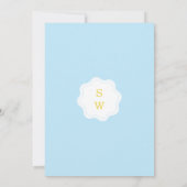 Coastal Blue Lemon Amalfi Wedding Menu Card Einladung (Rückseite)