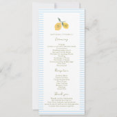 Coastal Blue Lemon Amalfi Wedding Program Card Einladung (Vorderseite)