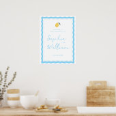 Coastal Blue Lemon Amalfi Wedding Welcome Sign Poster (Küche)