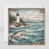 Coastal Blue Maritime Birthday Party Einladung (Rückseite)