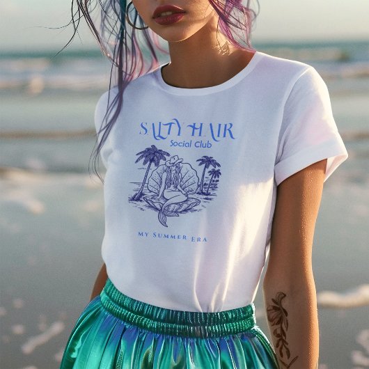 Coastal Blue Mermaid Cowgirl Summer Party T-Shirt