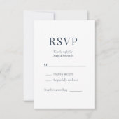 Coastal Blue Minimalist Wedding RSVP Karte (Vorderseite)