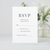 Coastal Blue Minimalist Wedding RSVP Karte (Stehend Vorderseite)