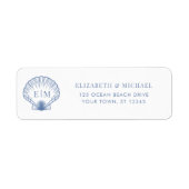 Coastal Blue Monogram Wedding Return Address (Vorne)