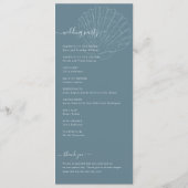 Coastal Blue Nautical Hand Drawn Seashell Wedding Programm (Rückseite)