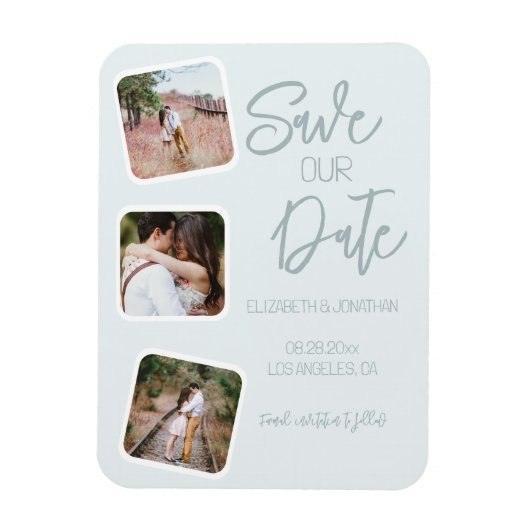 Coastal Blue Save the Date Magnet (Vertikal)