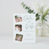 Coastal Blue Save the Date Postkarte (Stehend Vorderseite)