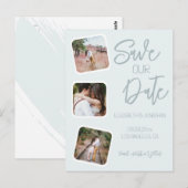 Coastal Blue Save the Date Postkarte (Vorne/Hinten)