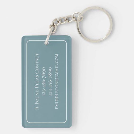 Coastal Blue Scallop Seashell Monogram Schlüsselanhänger (Rückseite)