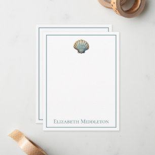 Coastal Blue Scallop Seashell Personalisiert Mitteilungskarte