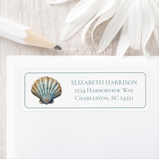 Coastal Blue Scallop Seashell Personalized (Insitu)