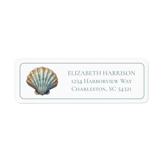 Coastal Blue Scallop Seashell Personalized (Vorne)