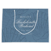 Coastal Blue Seashell Bachelorette Große Geschenktüte (Vorderseite)