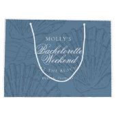 Coastal Blue Seashell Bachelorette Große Geschenktüte (Rückseite)