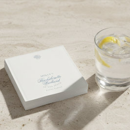 Coastal Blue Seashell Bachelorette Serviette