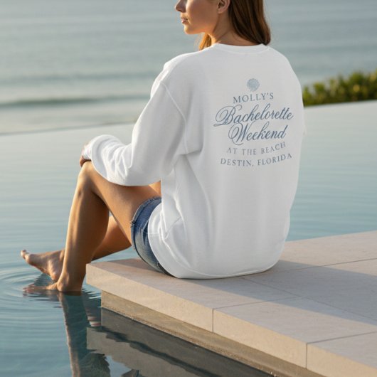 Coastal Blue Seashell Junggesellinnenabschied Sweatshirt