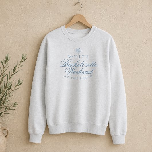 Coastal Blue Seashell Junggesellinnenabschied Sweatshirt