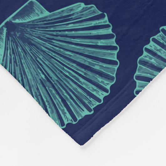 Coastal Blue Seashells Fleecedecke (Ecke)