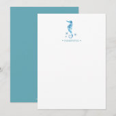 Coastal Blue Seepferd Personalisiert Stationery Mitteilungskarte (Vorne/Hinten)