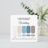 Coastal Blue Soft Sand Summer Wedding Palette Card Einladung (Stehend Vorderseite)