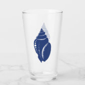 Coastal Blue Spiral Seashell Glas (Rückseite)