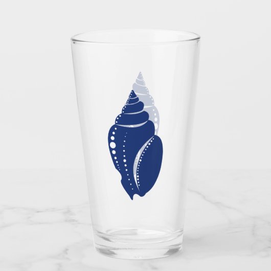 Coastal Blue Spiral Seashell Glas (Vorderseite)