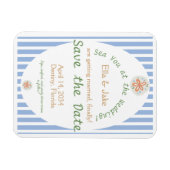 Coastal Blue Streifen Save the Date Magnet (Horizontal)