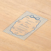 Coastal Blue Stripe Whimsical Hand Drawn Wedding Acryleinladungen (Ablage )