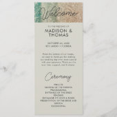 Coastal Blue Tropical Beach Hochzeit in Urlaubsort Programm (Vorderseite)