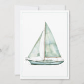 Coastal Blue Watercolor Sailboat Personalized Note Mitteilungskarte (Vorderseite)