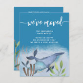 Coastal Blue Whale Nautical New Address Moving Ankündigung (Vorne/Hinten)
