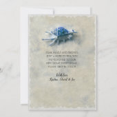 Coastal Blue White Seashell Sand Moving Ankündigung (Rückseite)