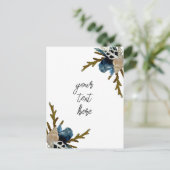 Coastal Blumenstrauß Marineinfarbietung Grußkarte Postkarte (Stehend Vorderseite)