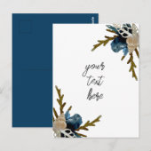 Coastal Blumenstrauß Marineinfarbietung Grußkarte Postkarte (Vorne/Hinten)