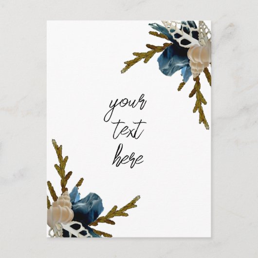 Coastal Blumenstrauß Marineinfarbietung Grußkarte Postkarte (Vorderseite)