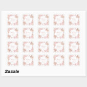Coastal blush pink Perle danke Ihnen Baby Dusche Quadratischer Aufkleber (Blatt)