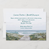 Coastal Boardwalk handgeschriebene Quill Pen Hochz Einladung (Vorderseite)