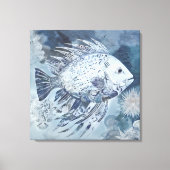 Coastal Boho Fish Canvas Print Leinwanddruck (Vorderseite)