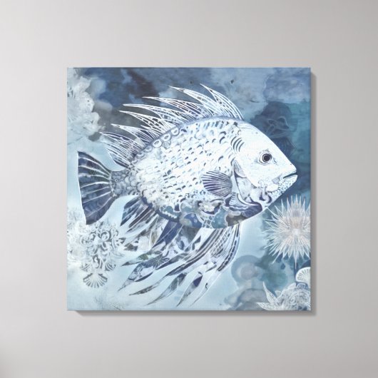 Coastal Boho Fish Canvas Print Leinwanddruck (Vorderseite)