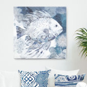 Coastal Boho Fish Canvas Print Leinwanddruck