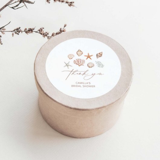 Coastal Brautparty Vielen Dank für die klassische Runder Aufkleber